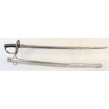 A British 1882 patt Cavalry Troopers (short) sword with scabbard,