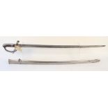 An Austrian Cavalry sabre (early Victorian) with scabbard