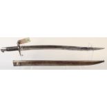 A British model 1853 (2nd type) Enfield Artillery sword bayonet with steel scabbard