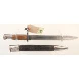 A Spanish model 1893 knife bayonet with scabbard