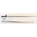 A British 1885 patt Cavalry Troopers sword and scabbard, issue date on blade,