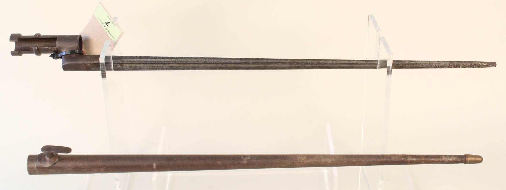 A Russian model 1891 bayonet (ring missing and mismatched scabbard)