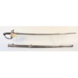 A British 1827 patt Rifle Officers sword with scabbard,