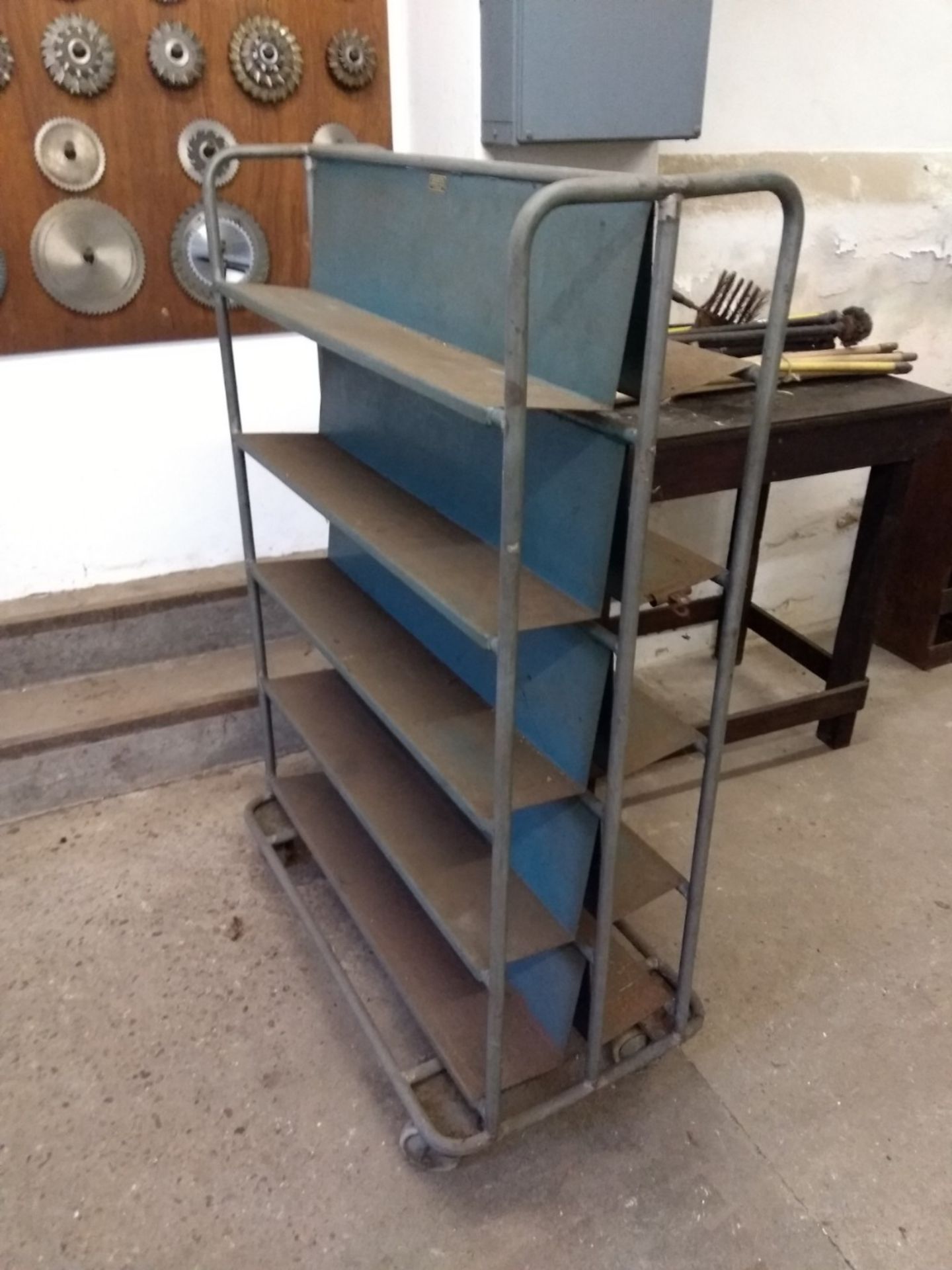 Double Metal shelving unit on wheeled trolley - Image 2 of 2