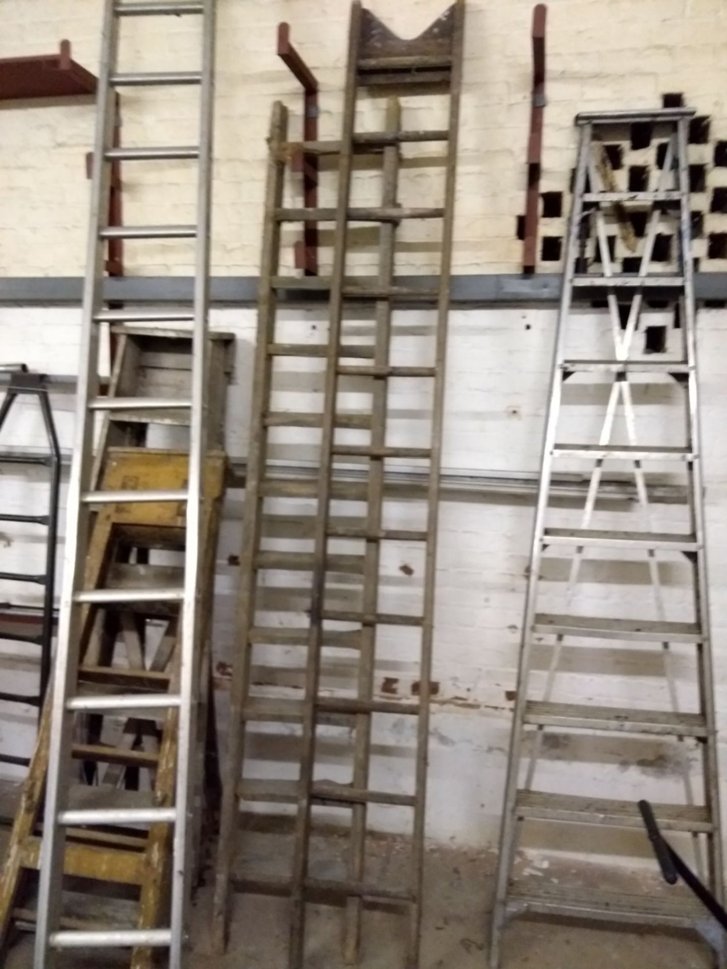 2 x wooden ladders approx.