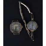 Two 9ct gold cased lady's wristwatches,