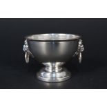 A miniature silver rose bowl with lion mask handles by Garrards