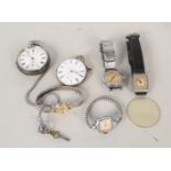 A gents silver cased Waltham pocket watch plus other pocket watches