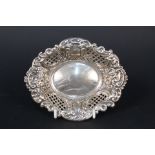 A pierced silver bon bon dish,