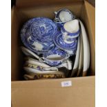 A Newport pottery part dinner set plus Copeland Spode and other blue and white china