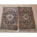 A pair of Persian floral prayer rugs,