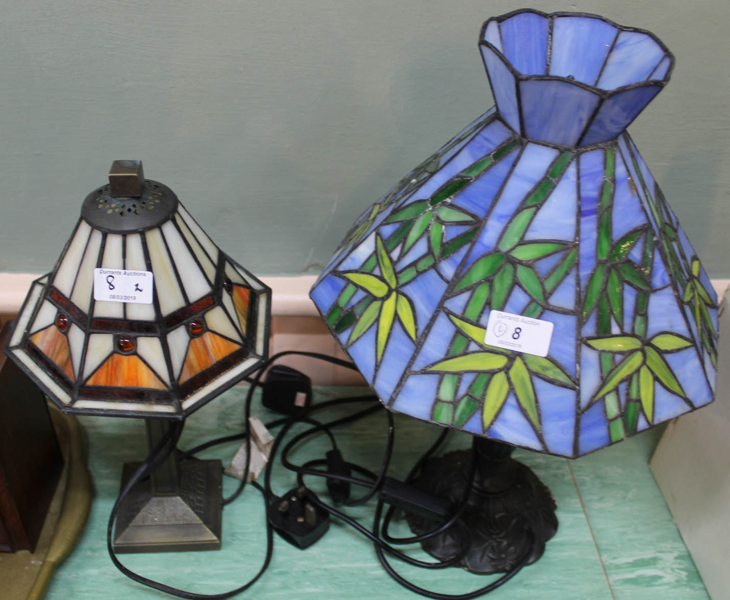 Two Tiffany style table lamps