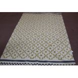 A flat weave geometric rug