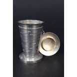 A silver telescopic collapsible travelling cup by Sampson Mordan & Co