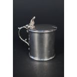 A silver Victorian drum mustard pot