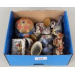 Small china items to include two Royal Worcester birds, Limoges trinket box,