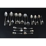 A large quantity of American sterling silver spoons including six soup,