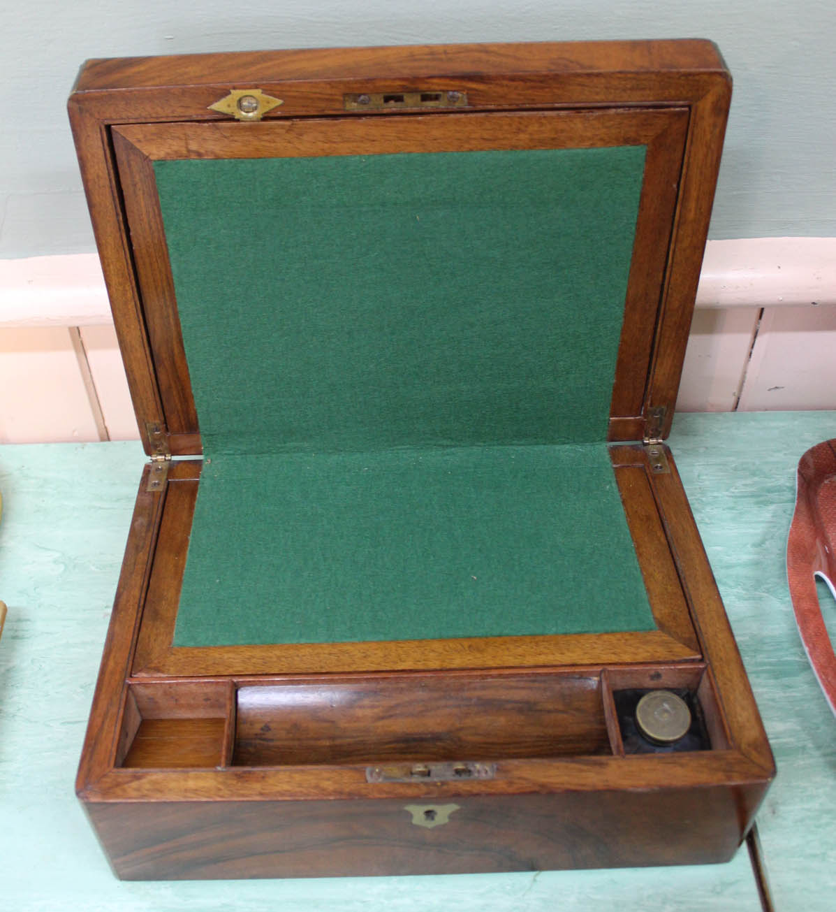 A Victorian mahogany brass bound writing slope