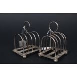 A pair of silver four slice toast racks, Mappin & Webb,