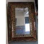 A Venetian mirror with gilt and floral glass panels