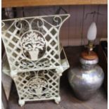 A pair of French wrought iron figural pictures,