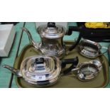 A Viners silver plated four piece tea set