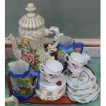 A Duchess rose decorated part tea set plus other china