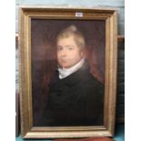 A 19th Century oil on board of head and shoulders of a gentleman,