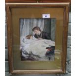 An original watercolour, Joseph Clark (1834-1926) titled 'Mothers Darling',