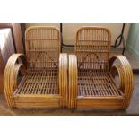 Two vintage bamboo conservatory chairs