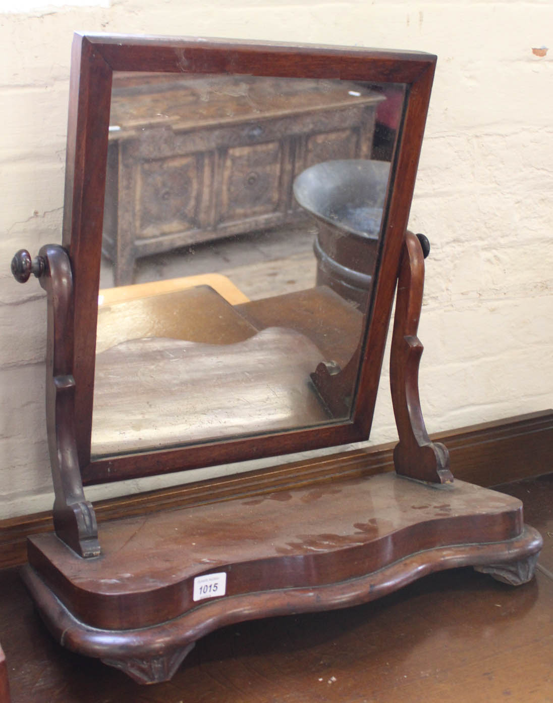 A 19th Century mahogany drop leaf table and a Victorian mahogany swing mirror - Image 2 of 2