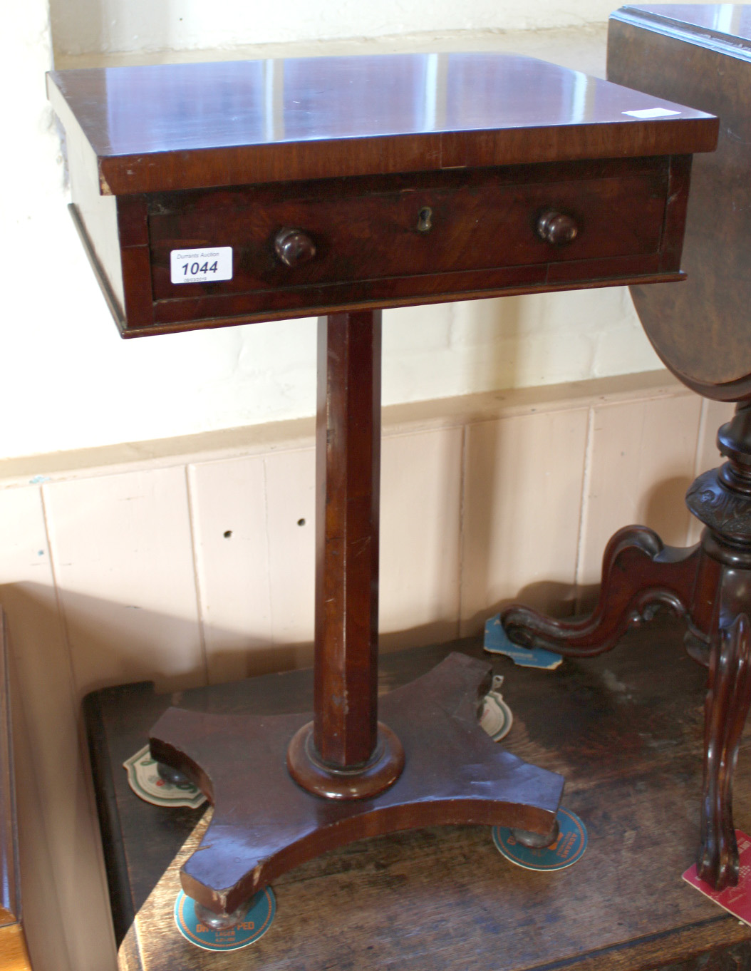 A 19th Century mahogany workstand with single drawer