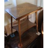 An Edwardian inlaid stainwood card table