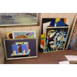 Five various abstract oils