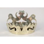 A 19th Century pierced brass 'crown' wall pocket,