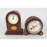 Edwardian inlaid plus one other mantel clock