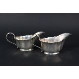 A pair of silver sauce boats,