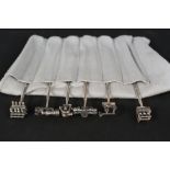 A set of six Dutch 800 grade silver spoons with automotive engineering terminals by B.V.