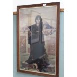 A pre Raphaelite print of a standing lady,