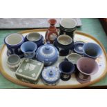 Items of Wedgwood and other Jasperware in various colours