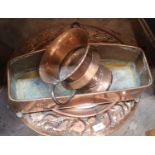 A copper planter, two handled urn,