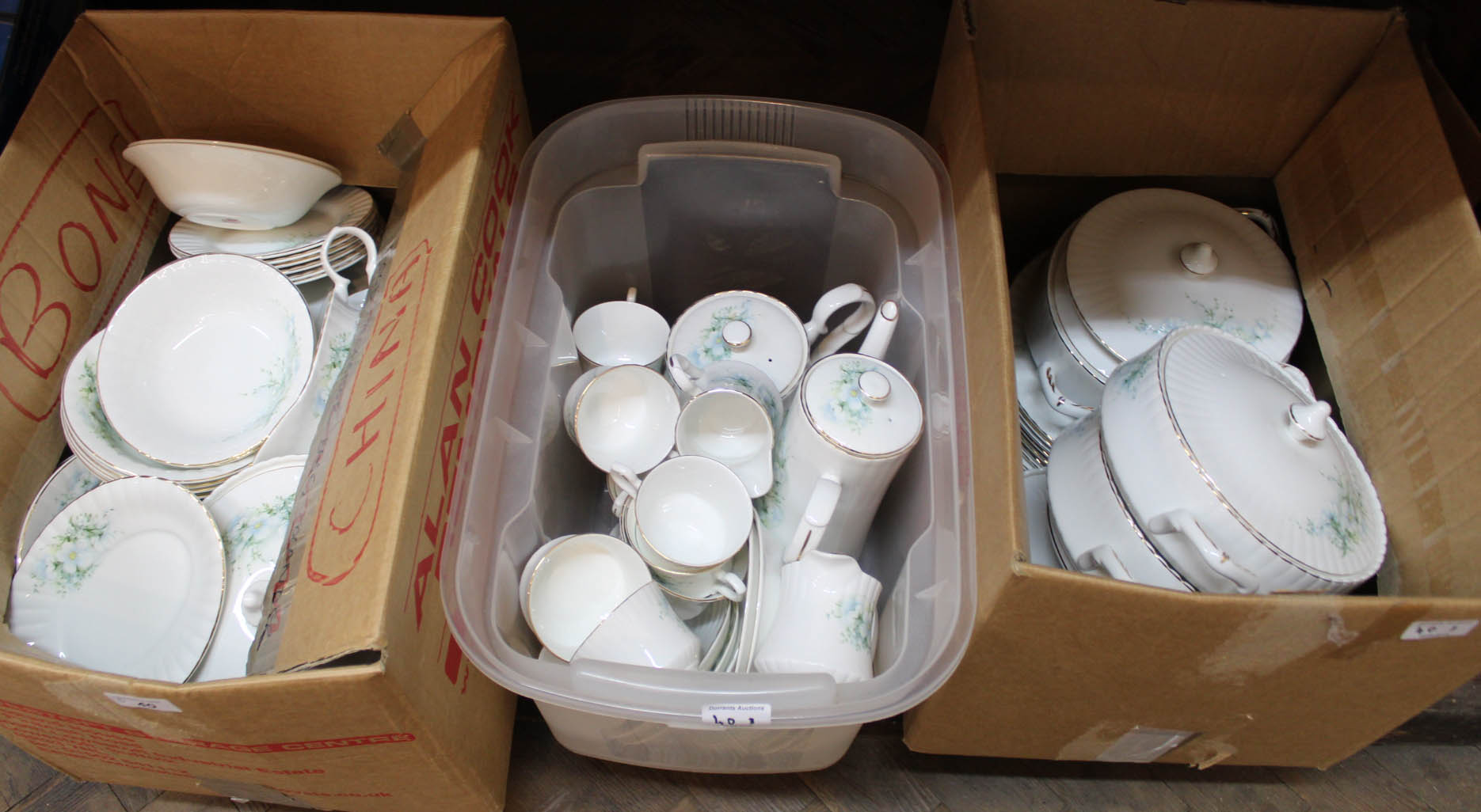 A Royal Staffordshire floral part dinner and tea set (three boxes)