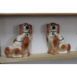 A pair of pottery dogs