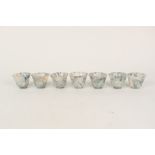 Seven octagonal jade bowls