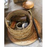 A basket containing Hohner harmonica plus sundries,