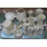 Various Belleek porcelain to include teapot, jugs,