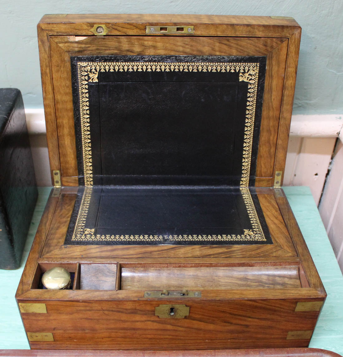 A Victorian mahogany brass bound writing slope - Image 2 of 2