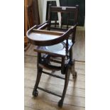 An Edwardian mahogany child's highchair