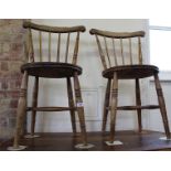 A set of four beech and elm country chairs