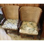 A pair of Liberty & Co 1930's Orkney chairs of small proportions